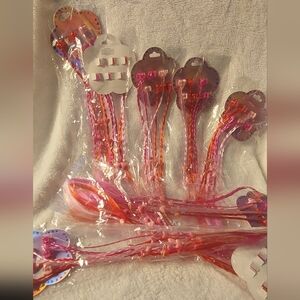 Iridescent Pink Girls Hair Clips 9 Pack